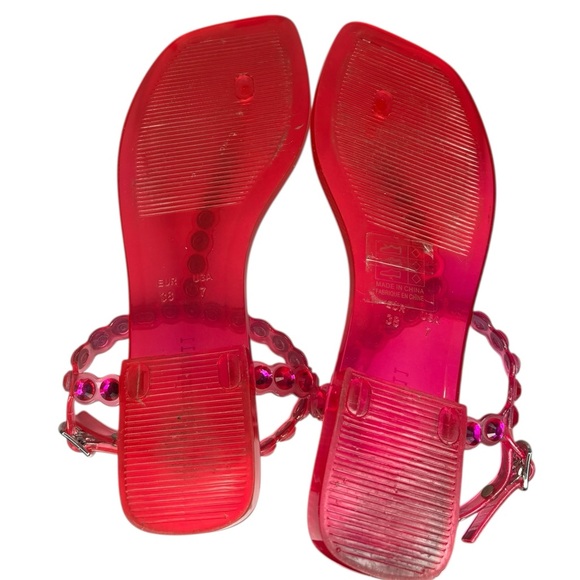 Jeffrey Campbell Jemmin Slingback Sandals Fuchsia Size 7 Beach Vacation Jelly - Picture 6 of 7